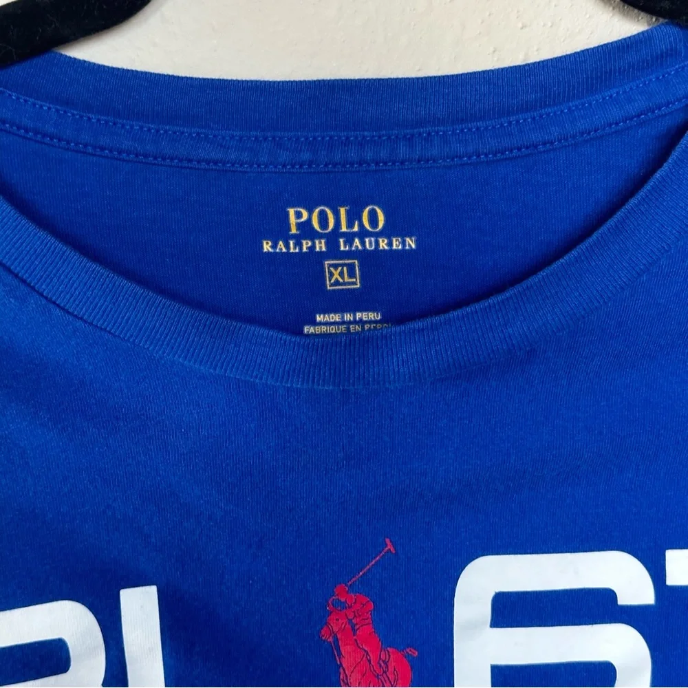 Ralph Lauren Long Sleeve RL-67 Graphic Tee in Royal Blue